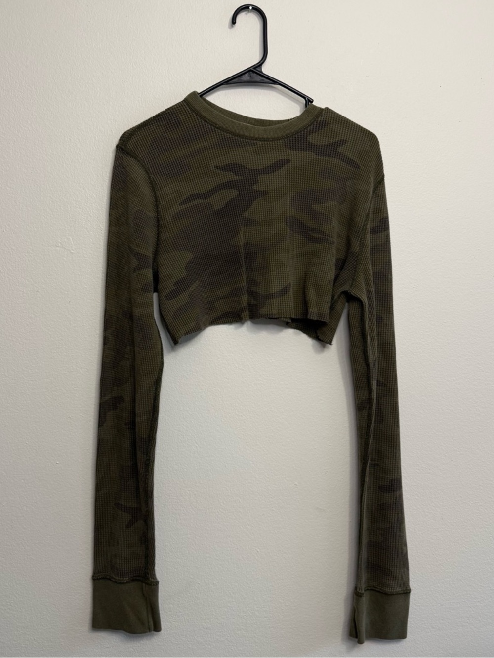 Vintage Hollister Camo Cropped Waffle Tee